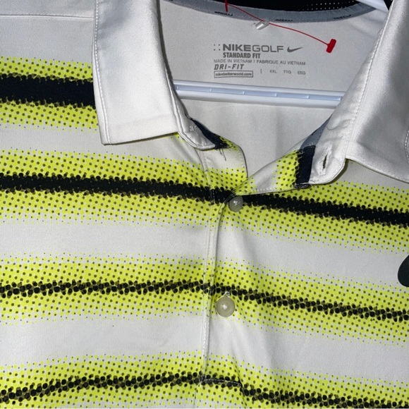 Nike Mobility Fade Stripe Golf Polo White Mens XXL,white, Green, Black, EUC - Picture 8 of 11